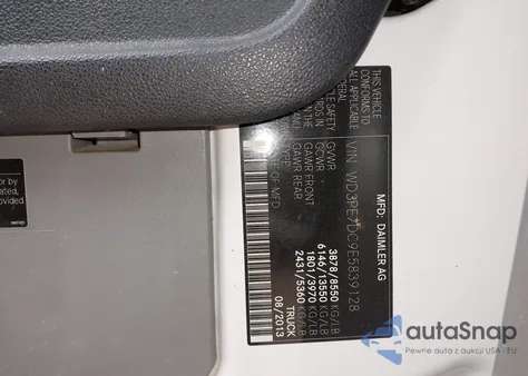 2014 Mercedes-Benz Sprinter 2500 Normal Roof z USA, uszkodzony, nr VIN WD3PE7DC9E5839128